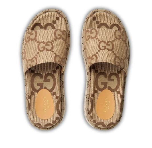 Gucci GG Maxi canvas platform slides